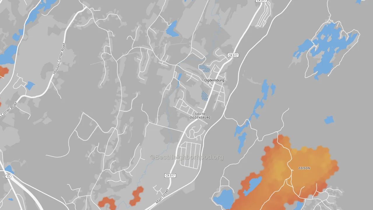 Bike Grade map of Ogdensburg, NJ