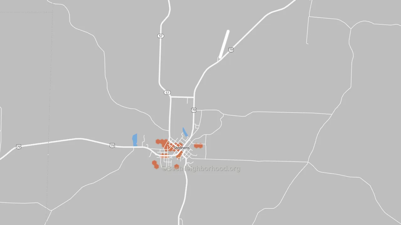 Bike Grade map of Ogemaw, AR