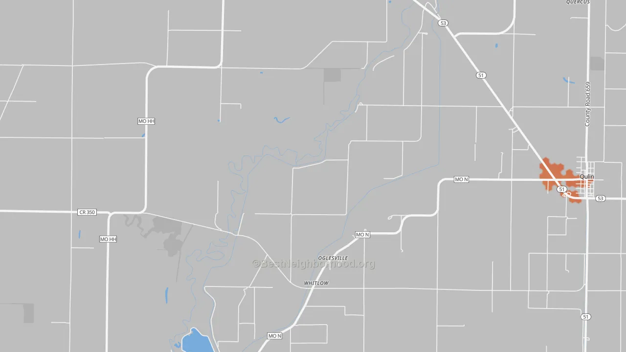 Bike Grade map of Oglesville, MO