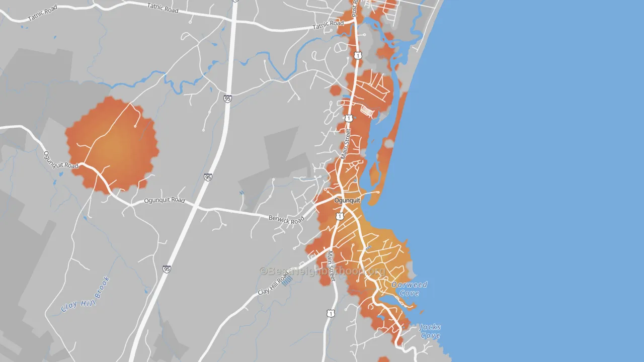 Bike Grade map of Ogunquit, ME