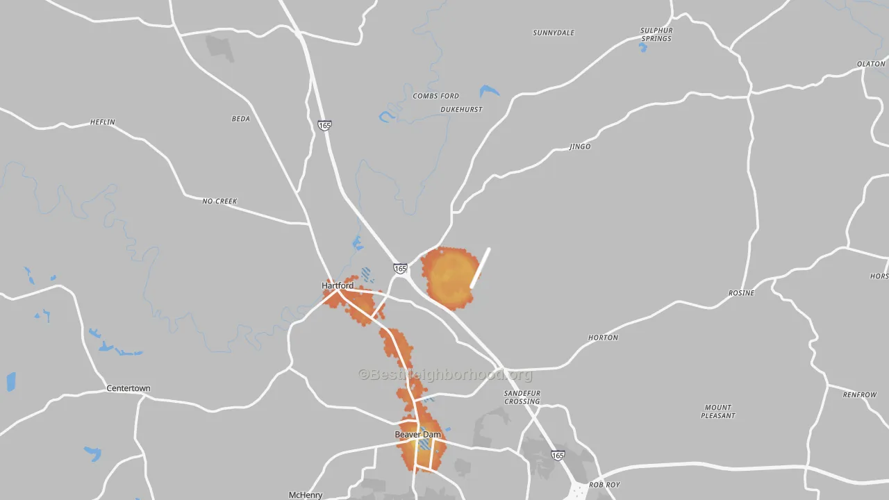 Bike Grade map of Ohio County, KY
