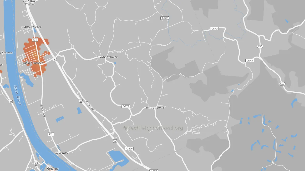 Bike Grade map of Ohio Furnace, OH