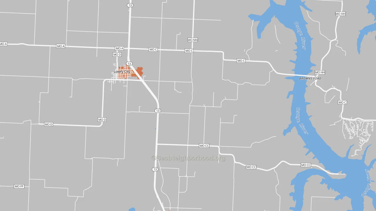 Bike Grade map of Ohio, MO