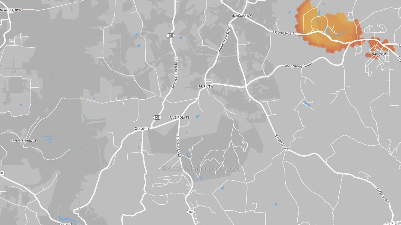 Bike Grade map of Ohioville, PA
