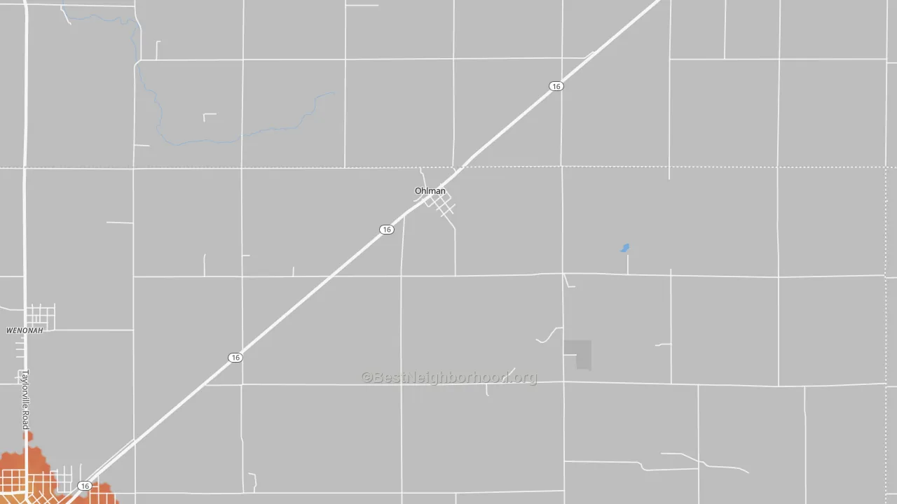 Bike Grade map of Ohlman, IL