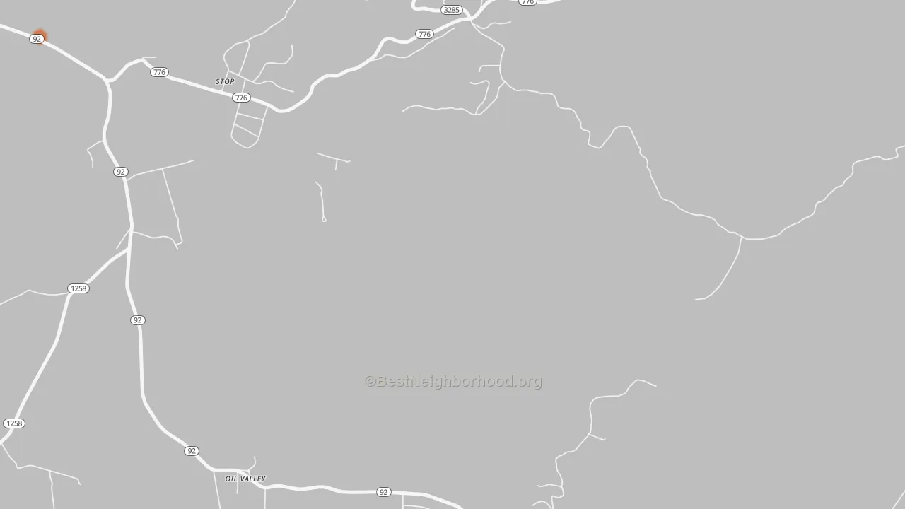 Bike Grade map of Oil Valley, KY