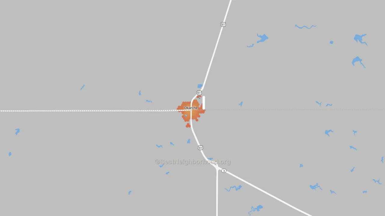 Bike Grade map of Okarche, OK