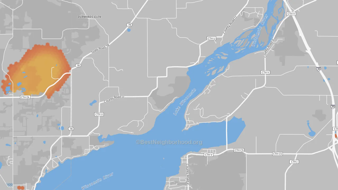 Bike Grade map of Okee, WI