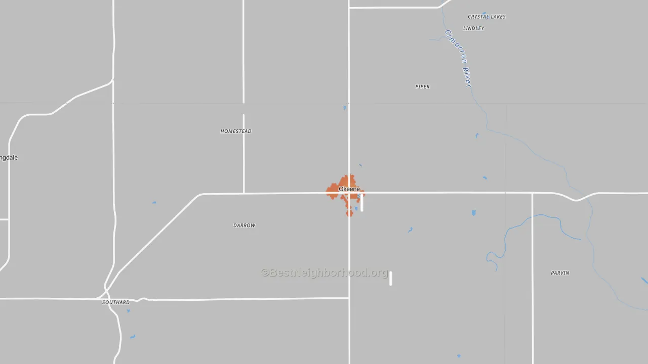 Bike Grade map of Okeene, OK