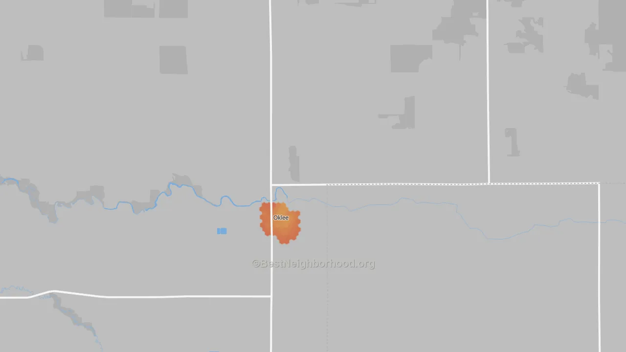 Bike Grade map of Oklee, MN