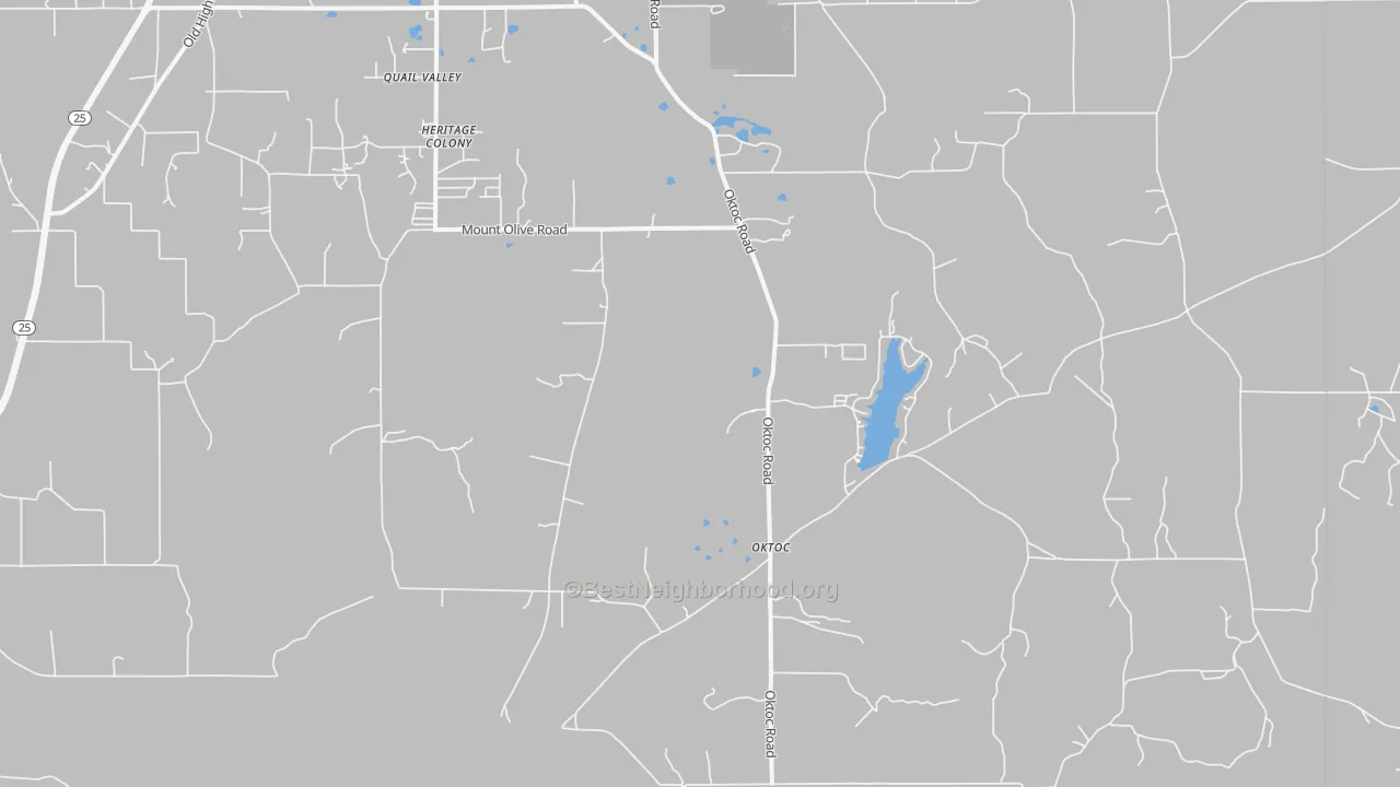 Bike Grade map of Oktoc, MS