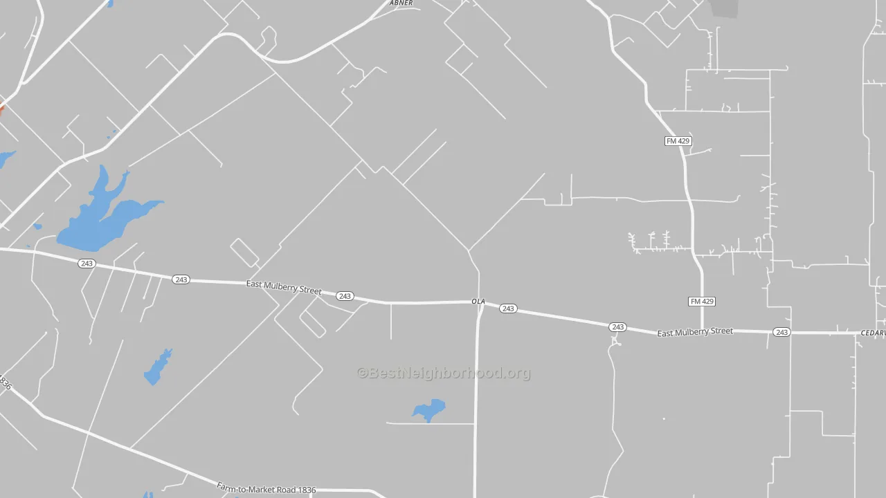 Bike Grade map of Ola, TX