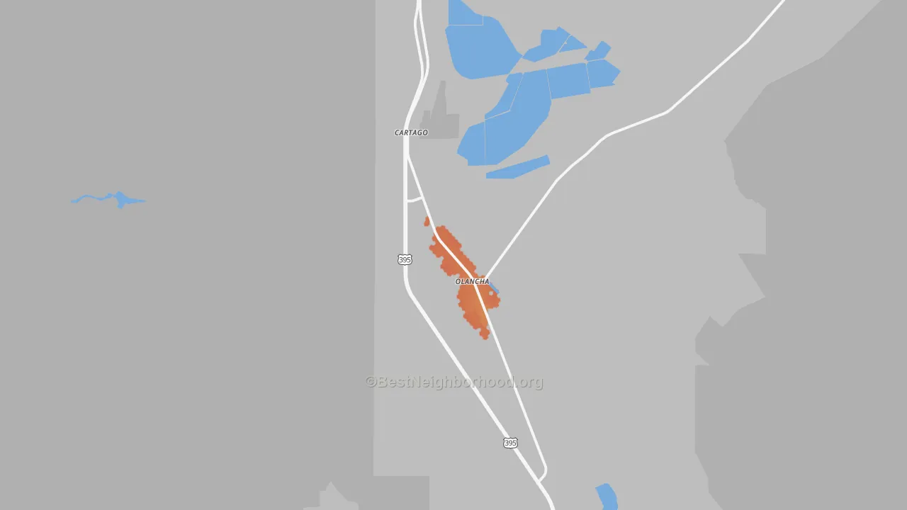 Bike Grade map of Olancha, CA