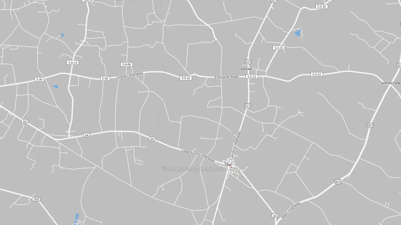 Bike Grade map of Olar, SC