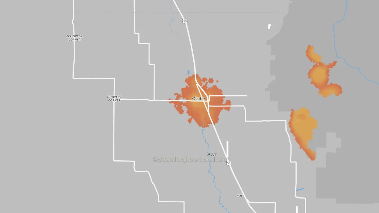 Bike Grade map of Olathe, CO