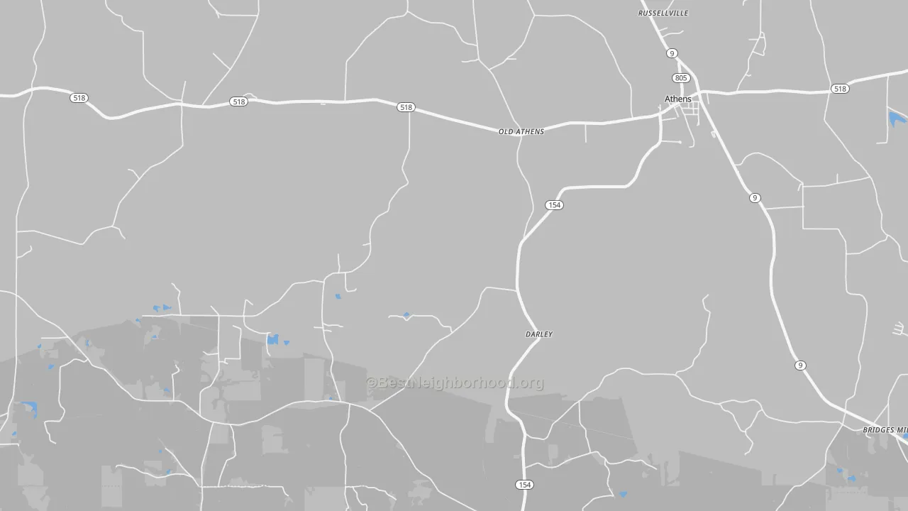 Bike Grade map of Old Athens, LA