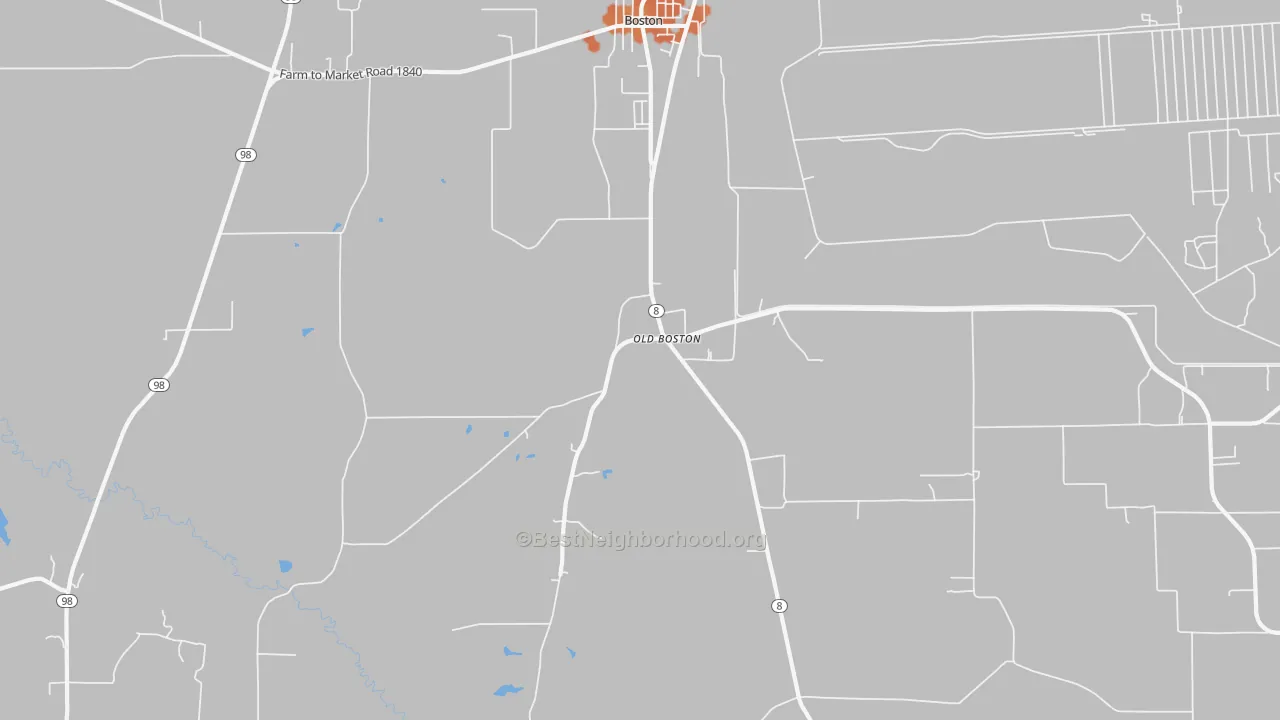 Bike Grade map of Old Boston, TX