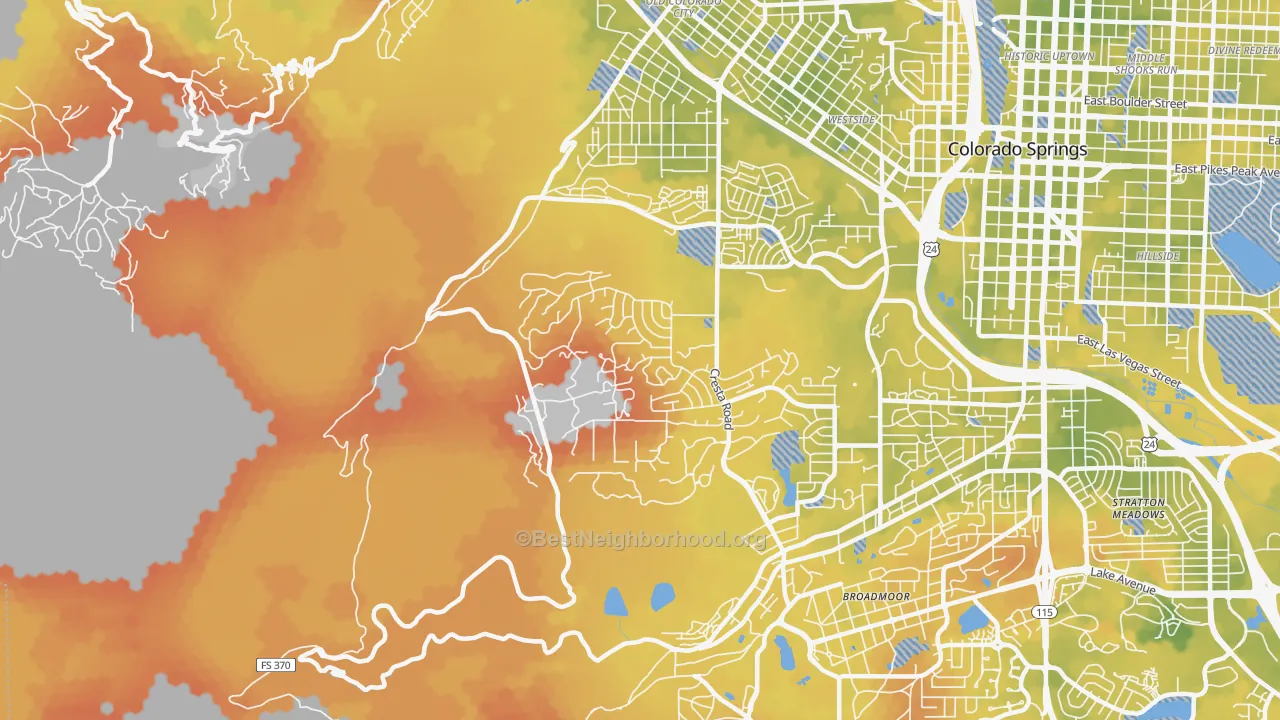 Bike Grade map of Old Colorado City, Colorado Springs, CO