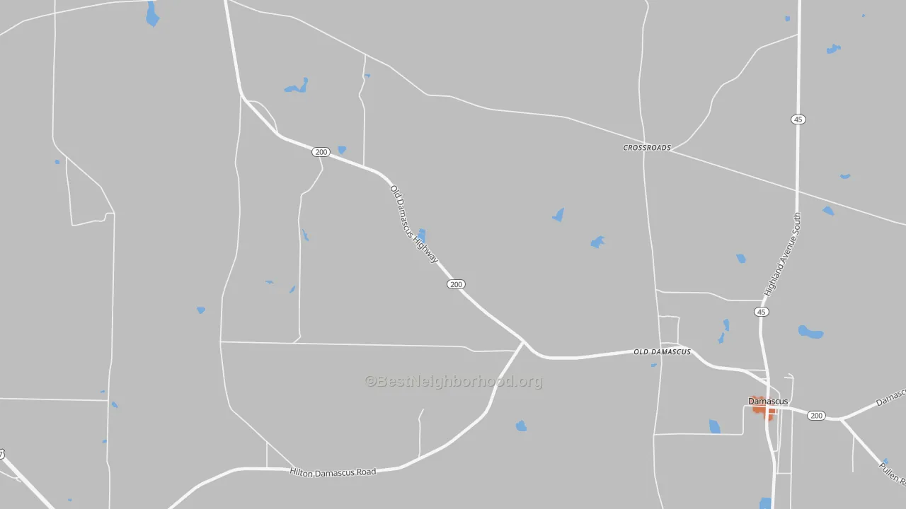 Bike Grade map of Old Damascus, GA