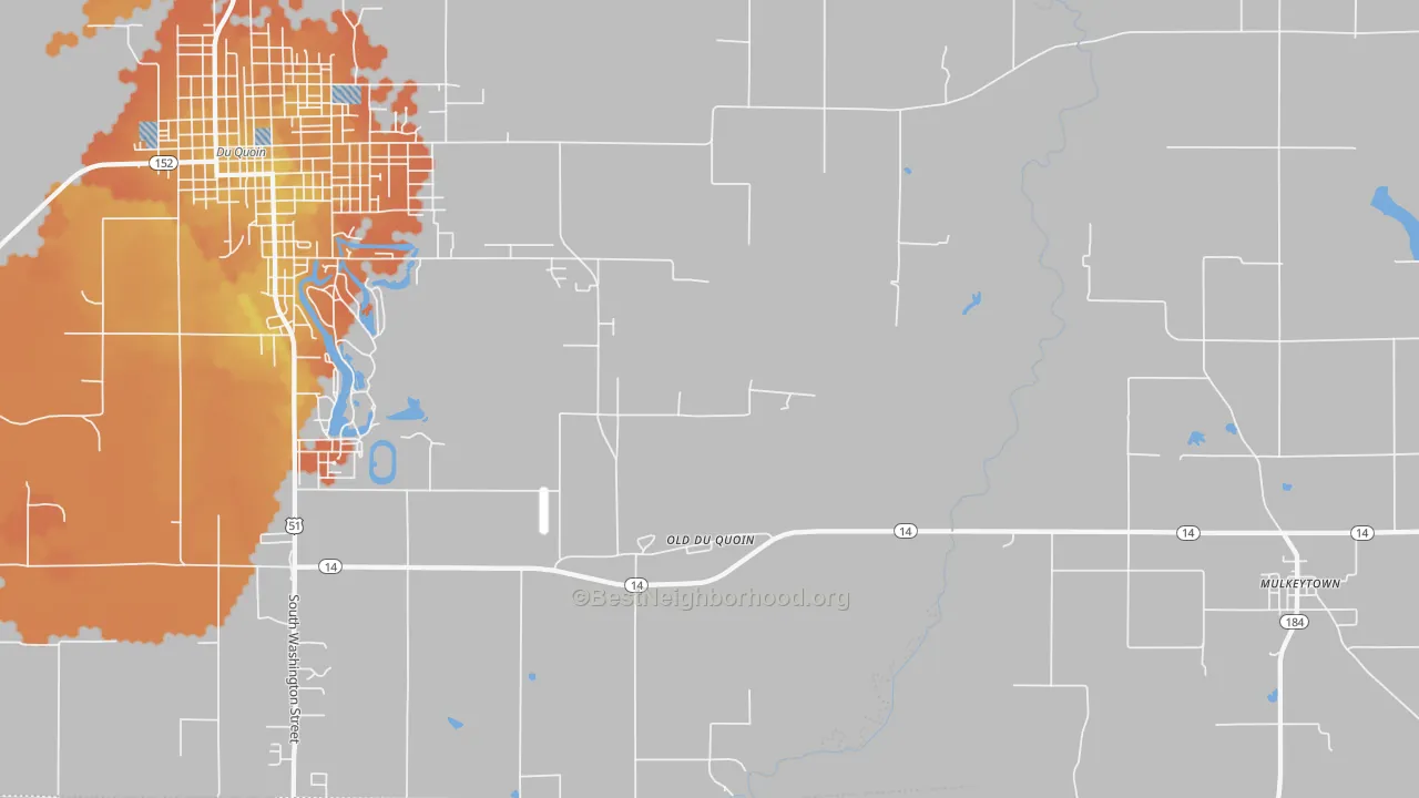 Bike Grade map of Old Du Quoin, IL