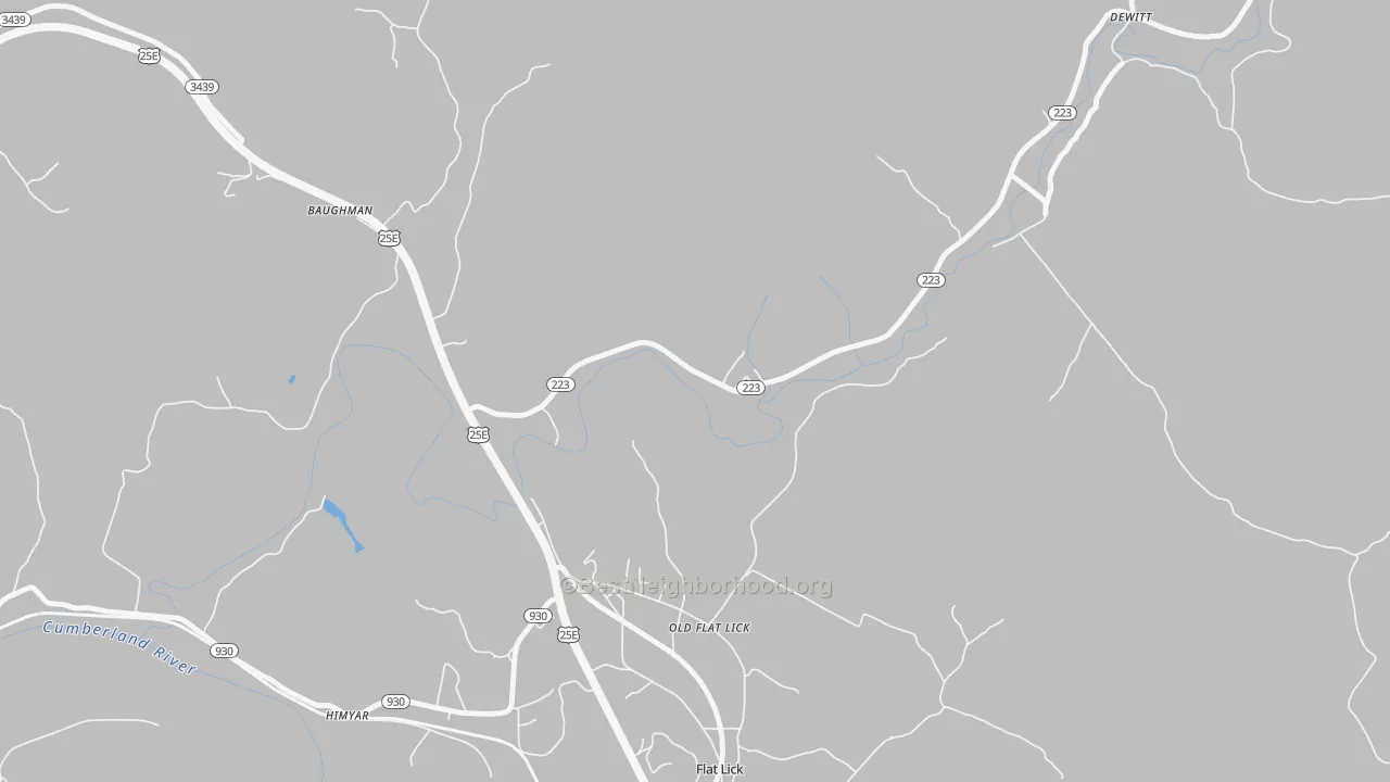 Bike Grade map of Old Flat Lick, KY
