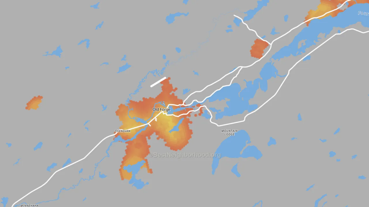 Bike Grade map of Old Forge, NY