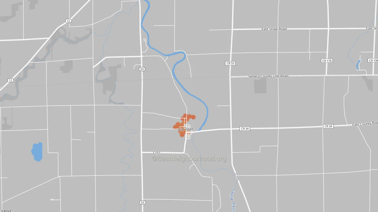 Bike Grade map of Old Fort, OH
