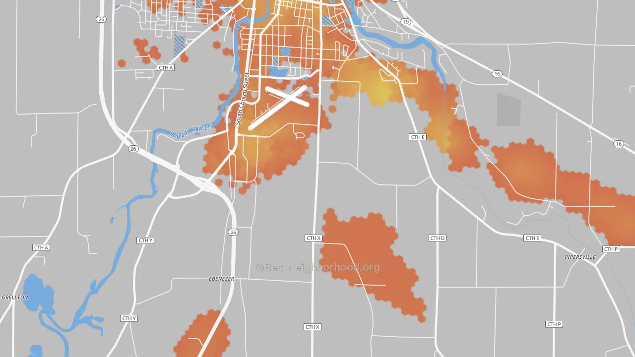 Bike Grade map of Old Lebanon, WI