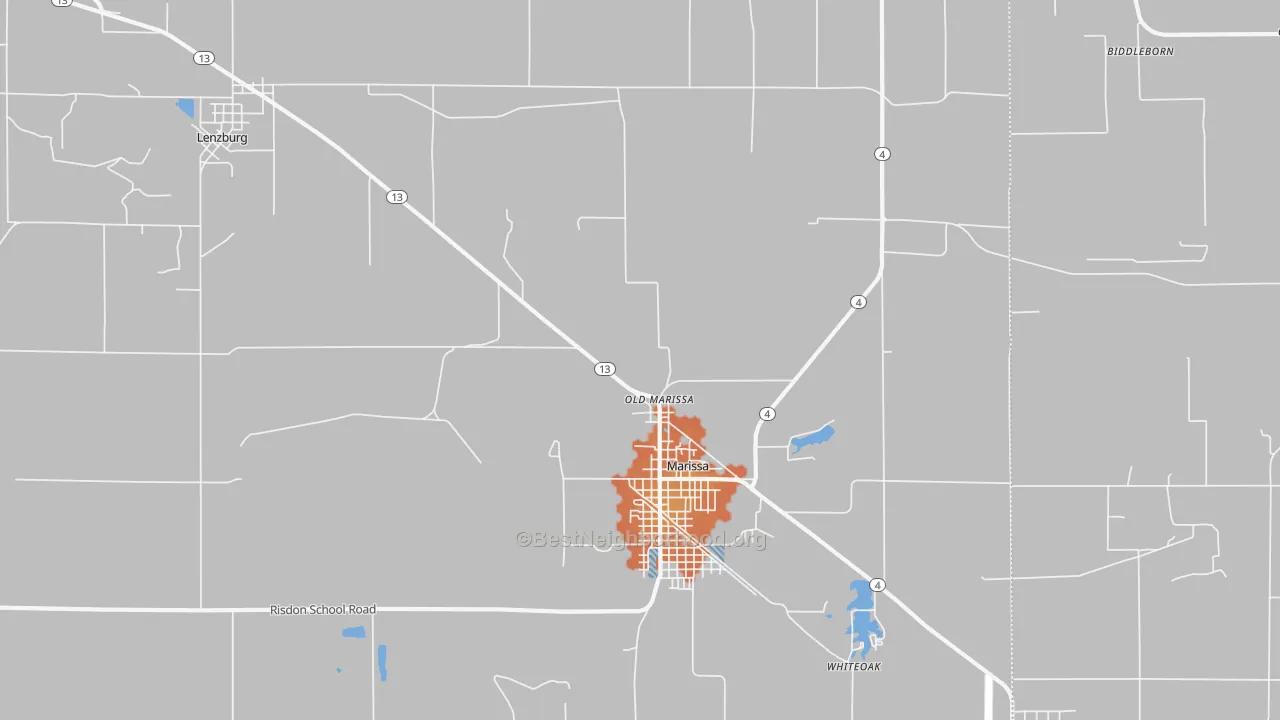 Bike Grade map of Old Marissa, IL