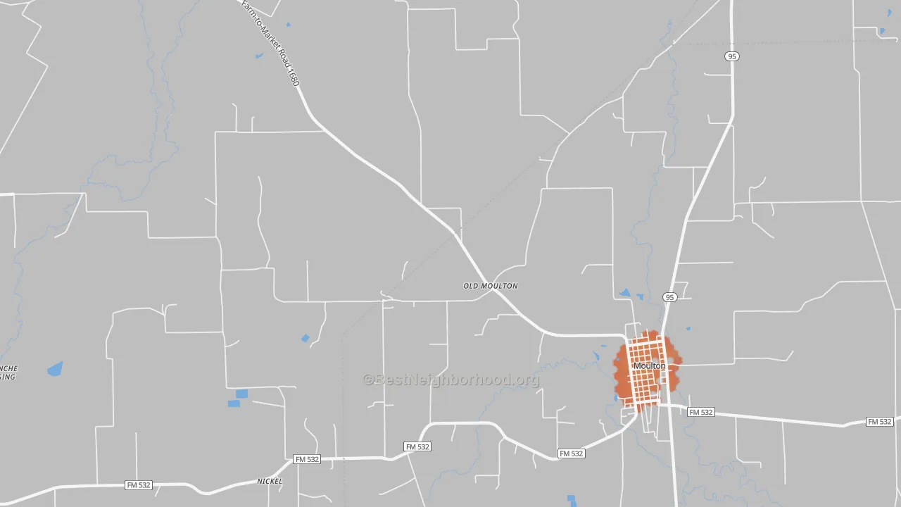 Bike Grade map of Old Moulton, TX