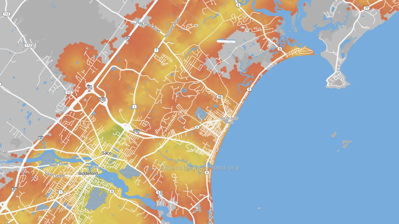 Bike Grade map of Old Orchard Beach, ME
