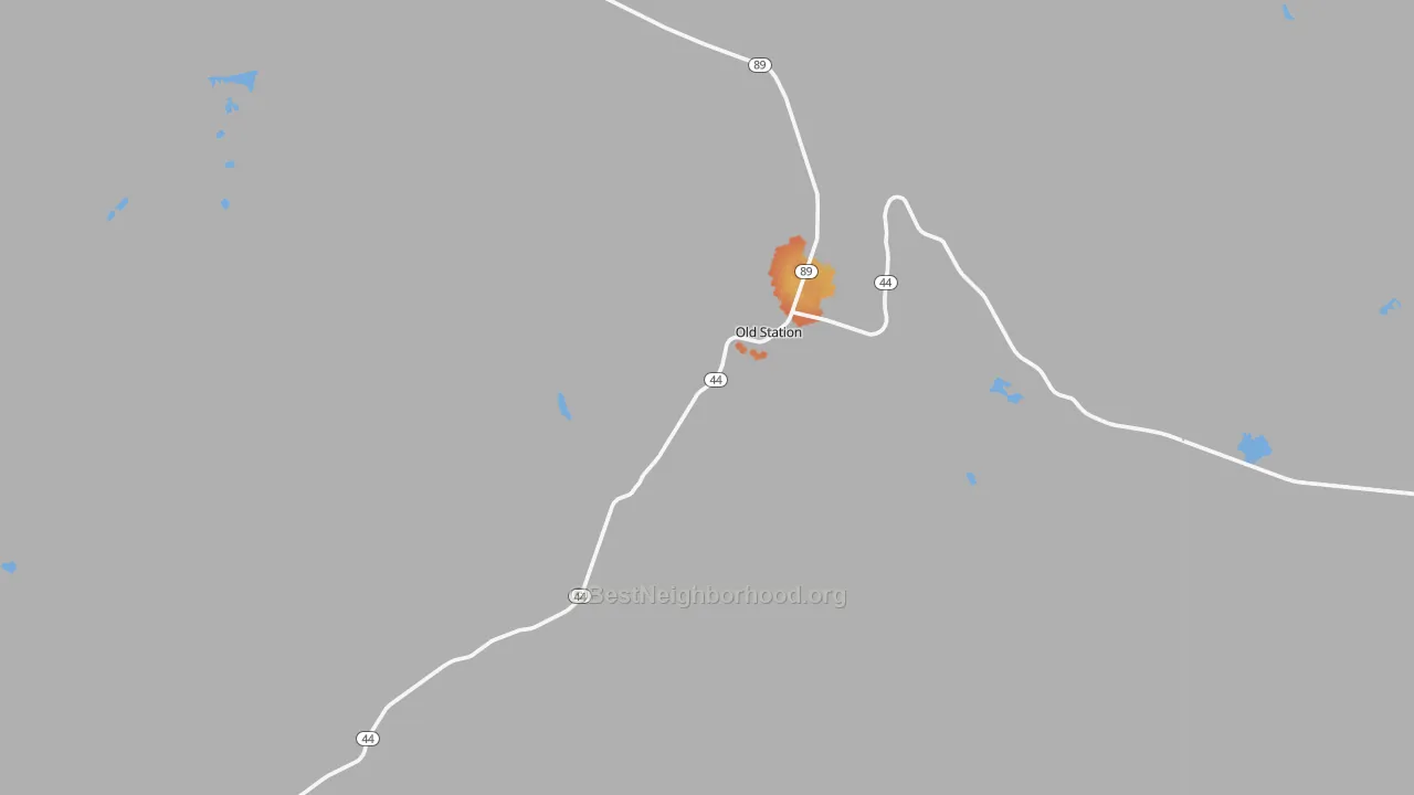 Bike Grade map of Old Station, CA