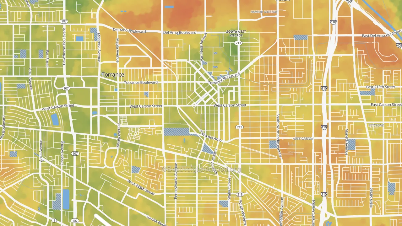 Bike Grade map of Old Town, Torrance, CA