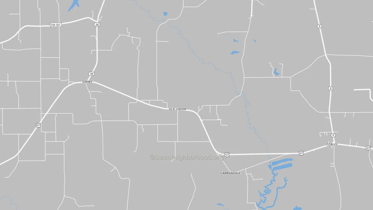 Bike Grade map of Old Union, TX