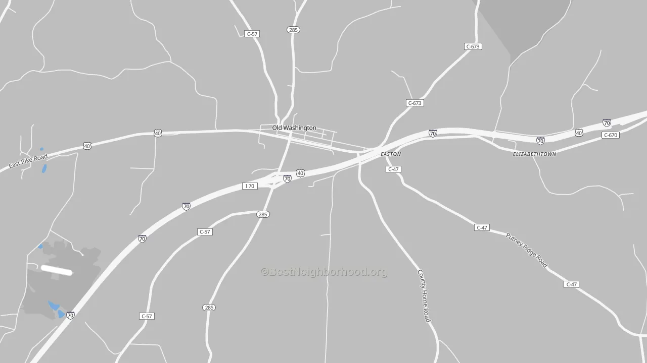 Bike Grade map of Old Washington, OH