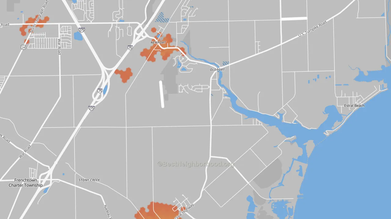 Bike Grade map of Oldport, MI
