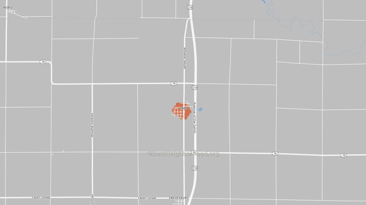 Bike Grade map of Olds, IA