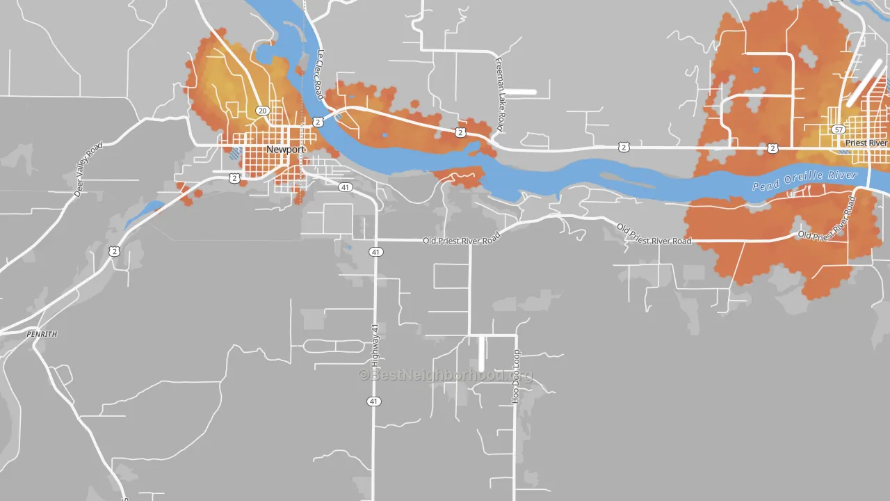 Bike Grade map of Oldtown, ID