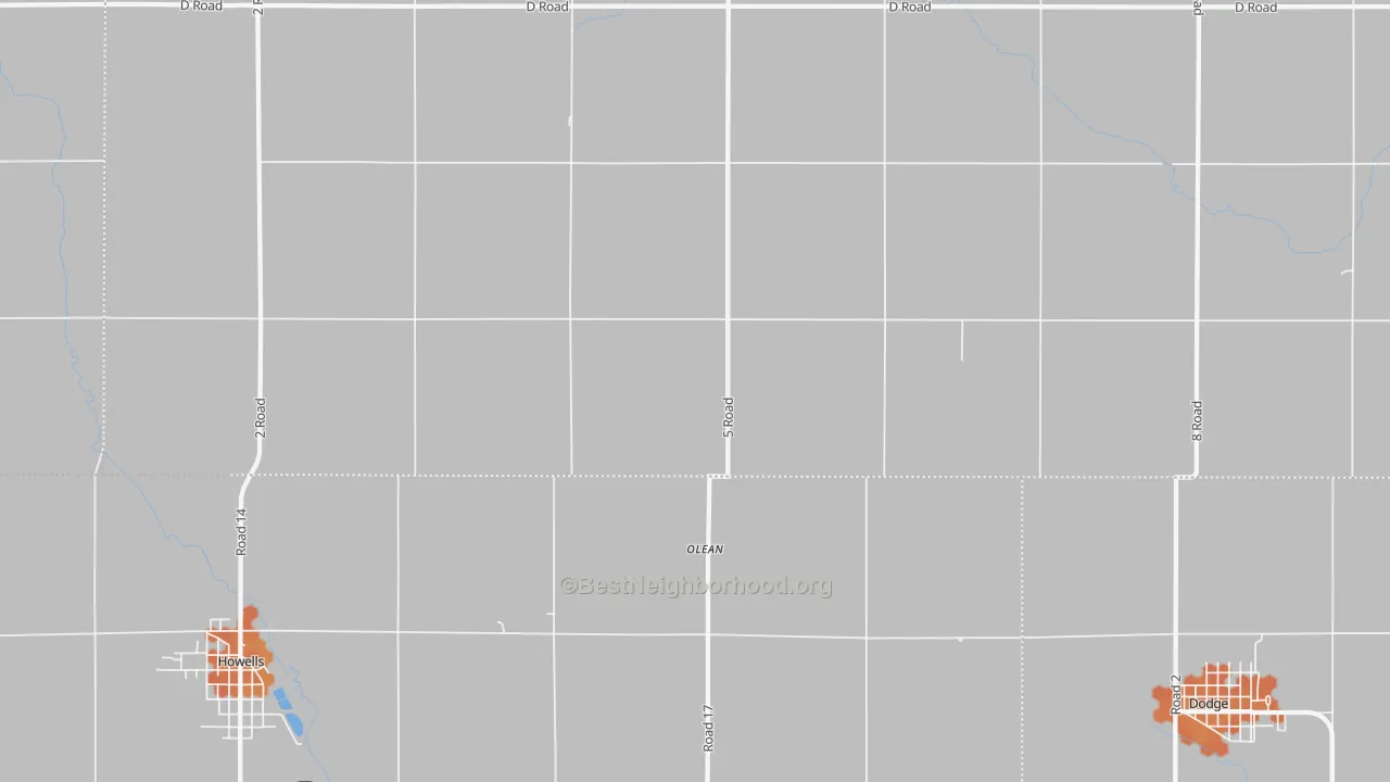 Bike Grade map of Olean, NE