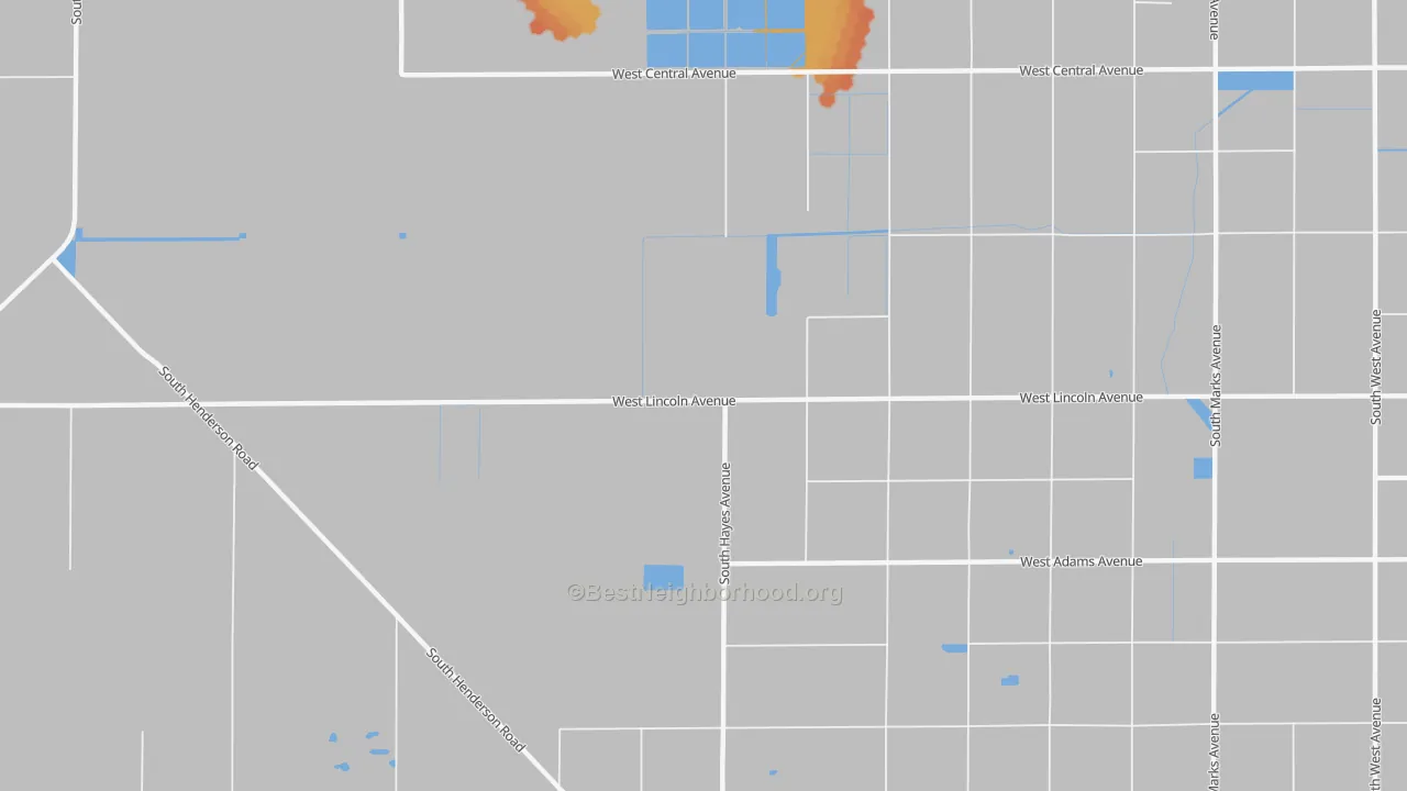 Bike Grade map of Oleander, CA