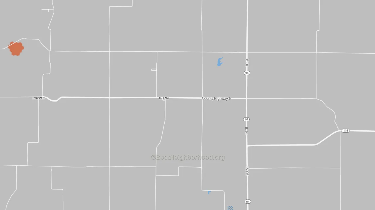 Bike Grade map of Olena, IL