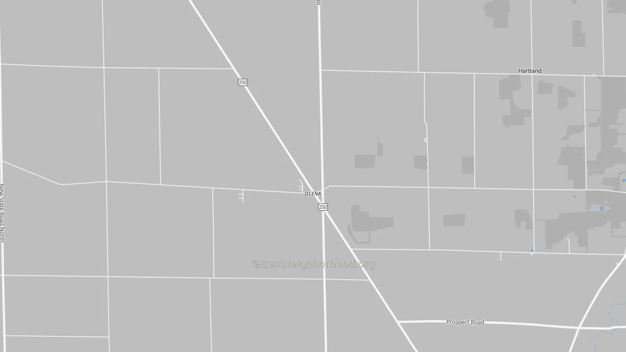 Bike Grade map of Olena, OH