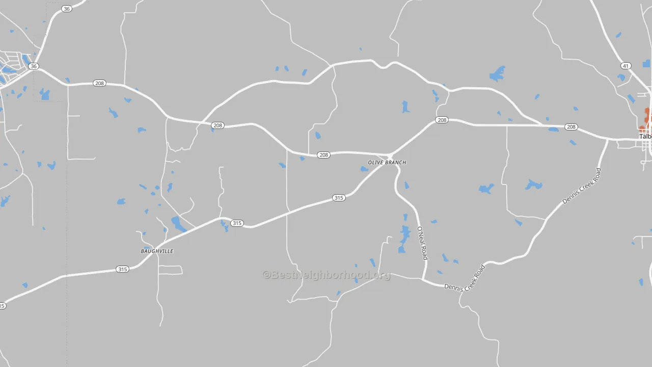 Bike Grade map of Olive Branch, GA