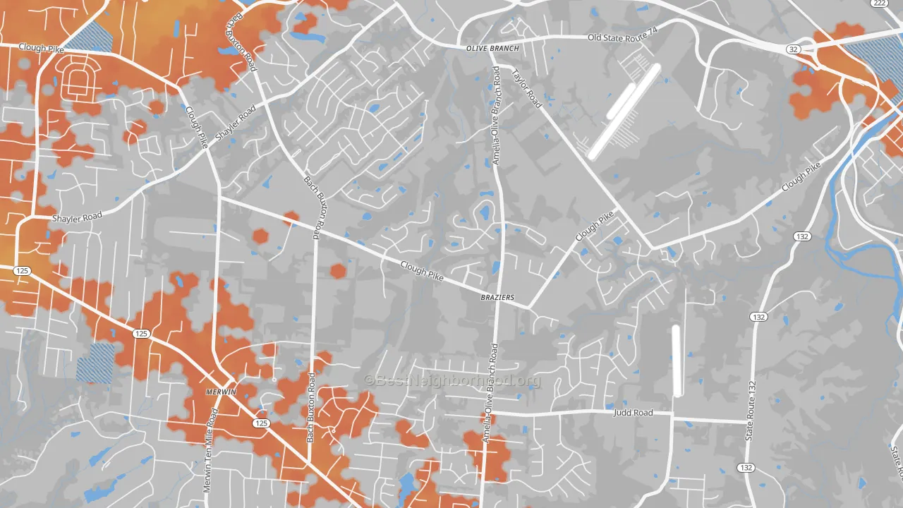 Bike Grade map of Olive Branch, OH