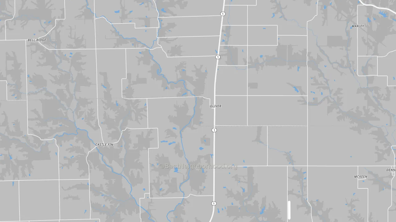 Bike Grade map of Oliver, IL