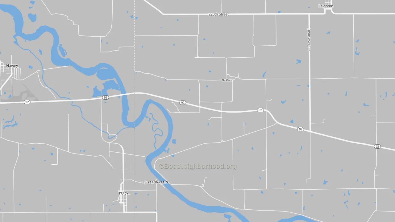 Bike Grade map of Olivet, IA