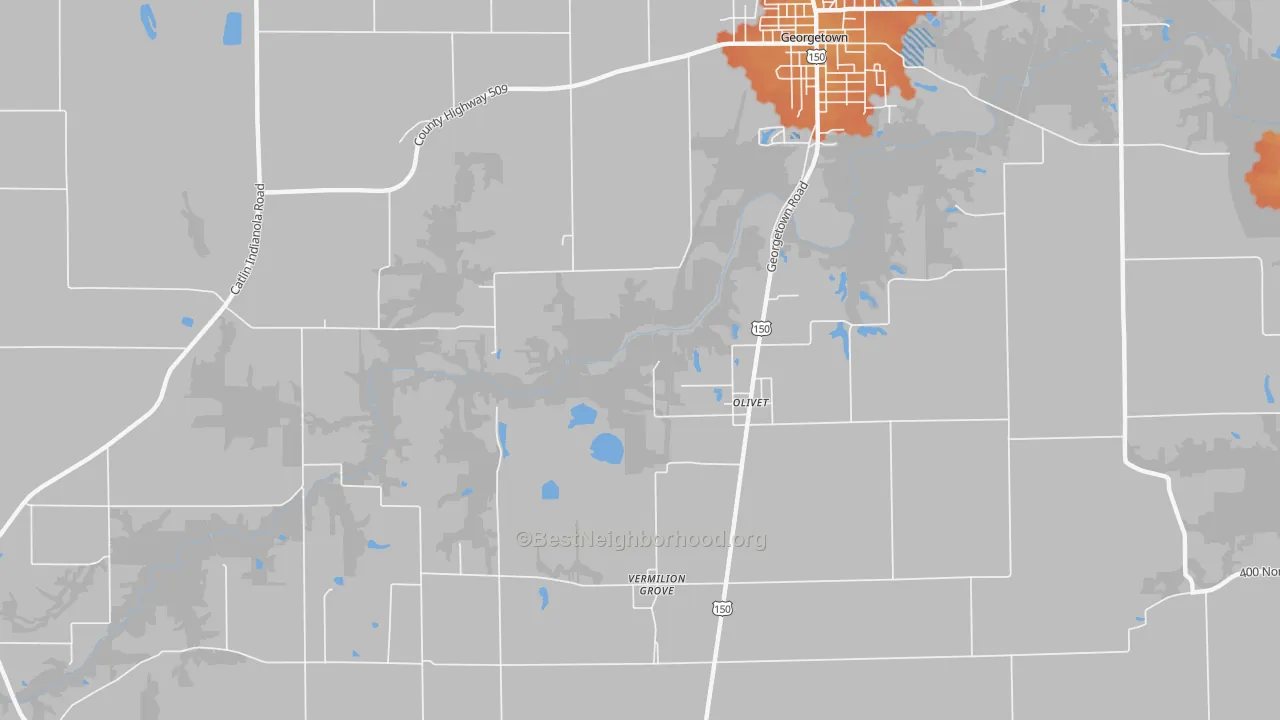 Bike Grade map of Olivet, IL
