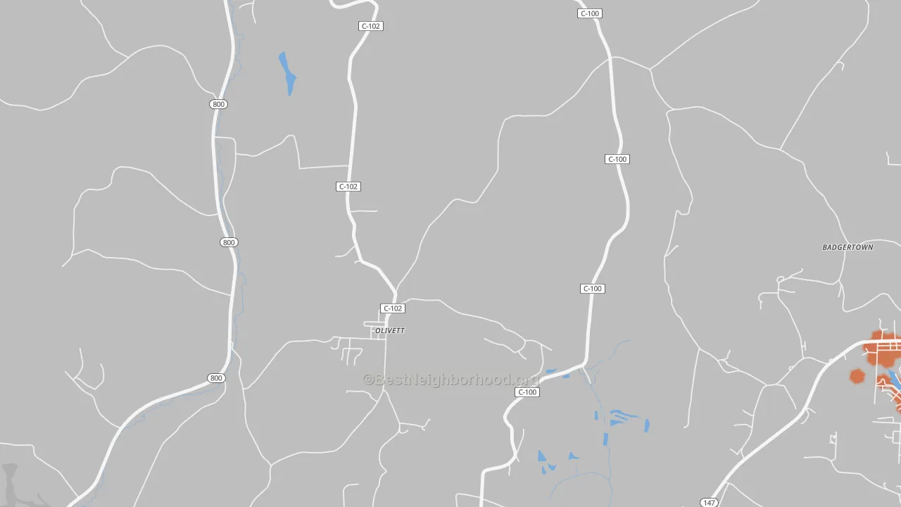 Bike Grade map of Olivett, OH