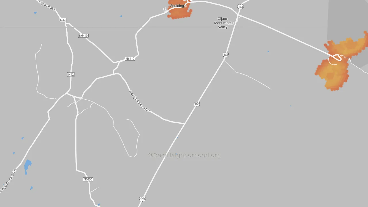 Bike Grade map of Oljato-Monument Valley, AZ
