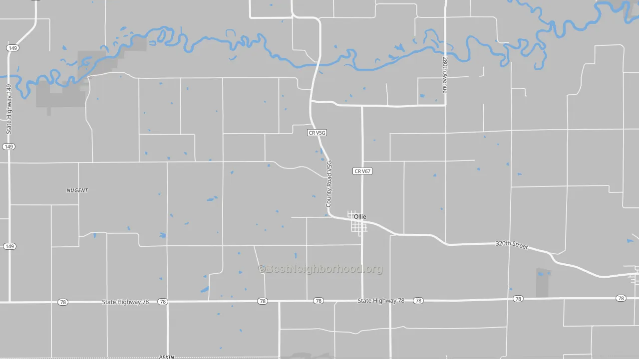 Bike Grade map of Ollie, IA